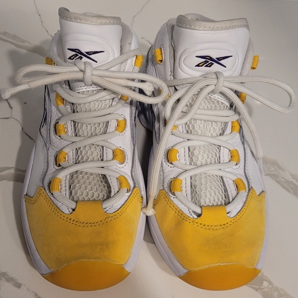 Kids Reebok Question Mid Yellow Toe - Picture 1 of 3